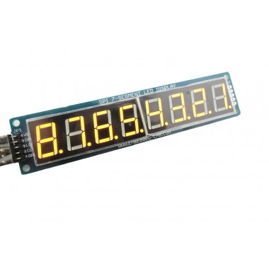 8 Digit SPI Seven Segment LED Display - Yellow