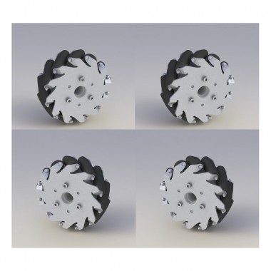 A set of 127mm Aluminium Mecanum wheels (4pieces)/Bearing Rollers