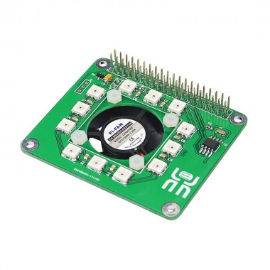 Raspberry Pi 3 Smart Temperature Fan/RGB LED/DS1302 Real Time Clock Hat Baord